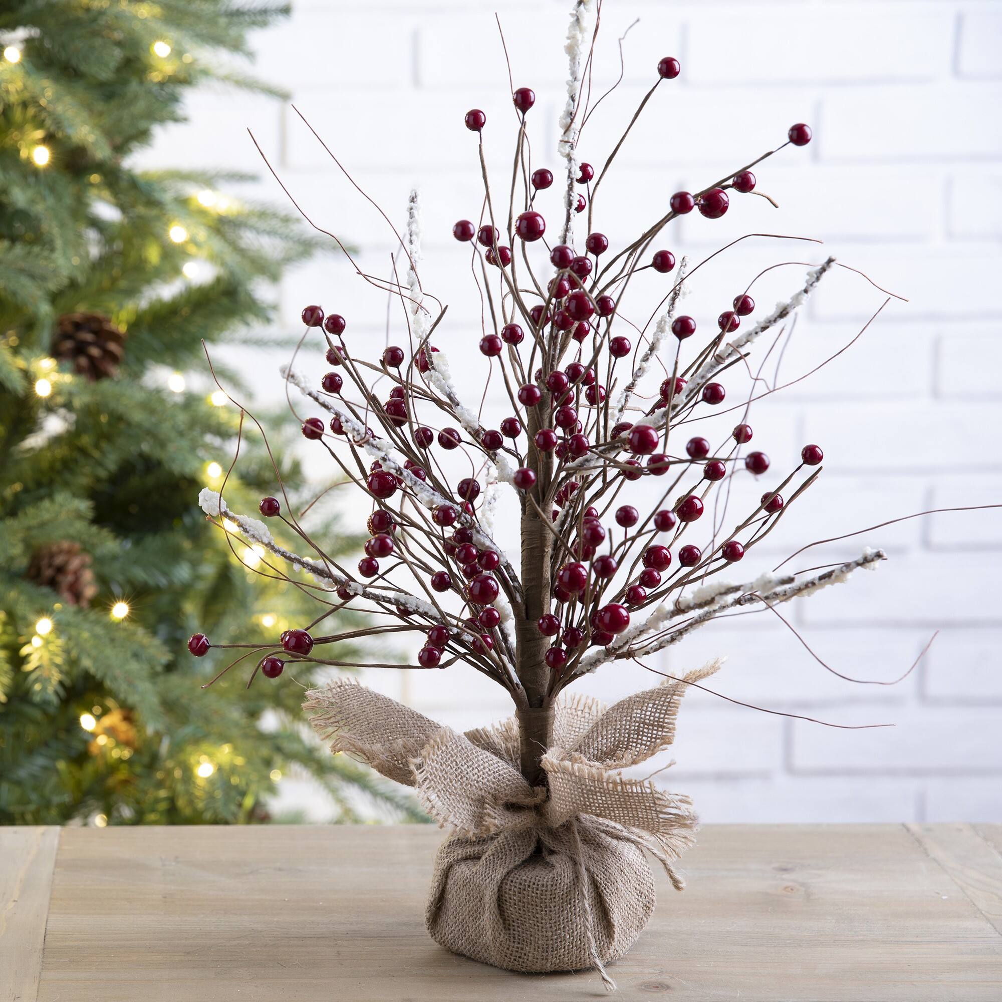 Glitzhome® Christmas Red Berry Table Tree